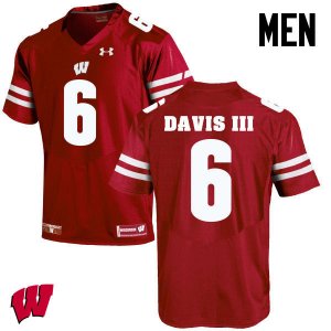 Men's Wisconsin Badgers NCAA #6 Danny Davis III Red Authentic Under Armour Stitched College Football Jersey YA31R42RO